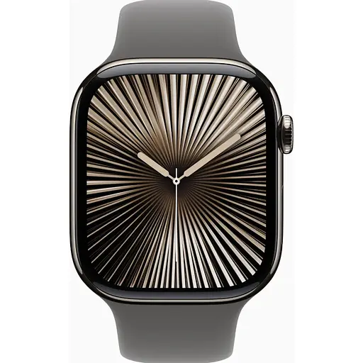 Смарт-годинник Apple Watch Series 10 GPS + Cellular 46mm Natural Titanium Case w. Stone Grey Sport Band - M/L (MWYA3) - фото 2