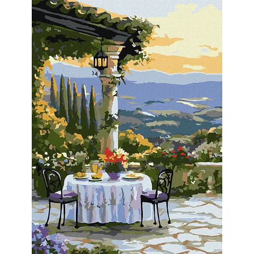 Картина за номерами "Мальовнича вечеря" Ideyka KHO2908 30х40 см