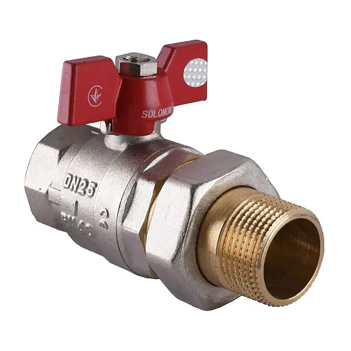 Кран кульовий прямий з американкою Solomon 1″ посилений 0021042 - фото 1