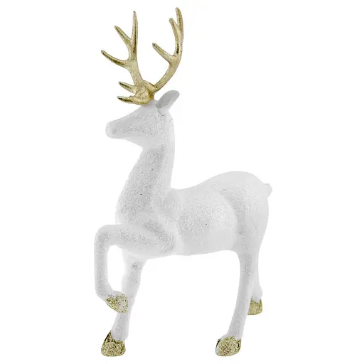 Ялинкова іграшка MIS LT Олень Благородний великий 15х7х20 см білий/золотий - фото 1