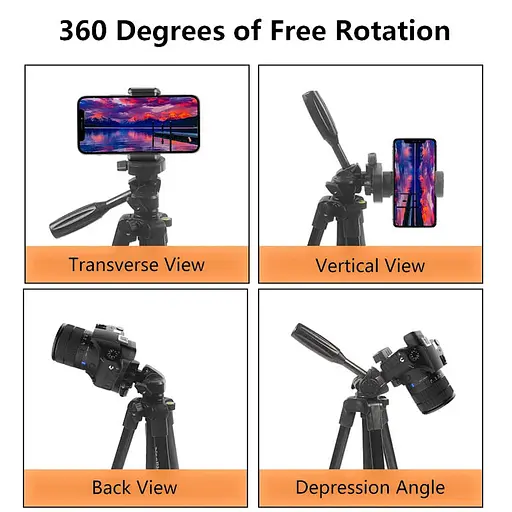 Штатив NeePho NP-3170S (не съемная площадка+держатель/BT-пульт/40-105см) - фото 5