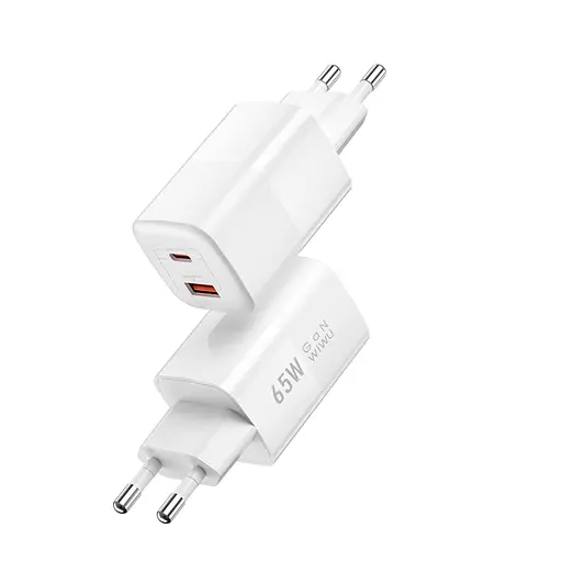 Мережевий зарядний пристрій Wiwu Wi-U012 65W PD QC wall charger EU Plug Білий - фото 1