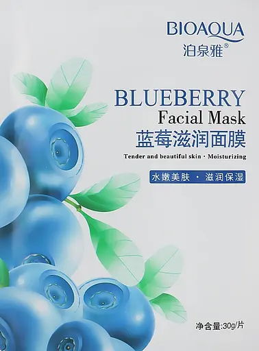 Тканевая маска для лица Bioaqua Blueberry Facial Mask с экстрактом черники 30 г - фото 3