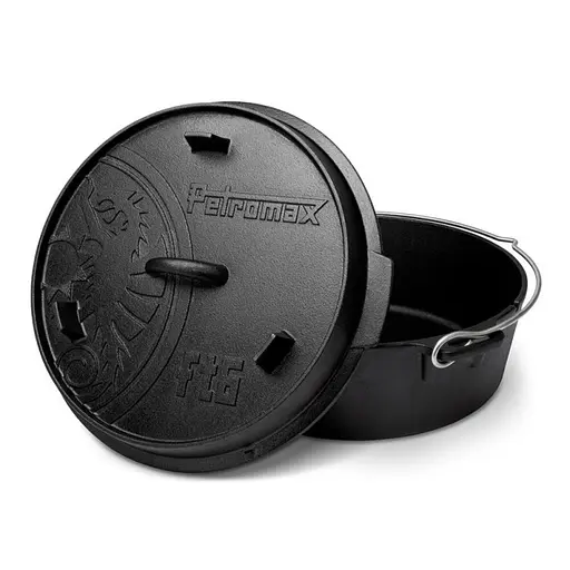 Котел-жаровня чугунная Petromax Dutch Oven ft6 плоское дно 5.5 л (1017-ft6-t) - фото 3