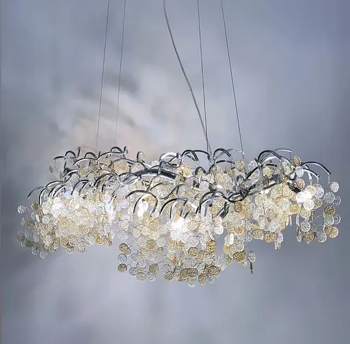 Видовжений світильник в срібному кольорі з каскадними пластинами Line.F Y 08/L1200 CH - фото 3