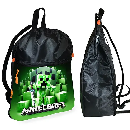 Рюкзак-мешок для обуви,спортивной формы Майнкрафт "Minecraft" детская сумка для сменки с расширителем (01291)