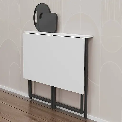 Стіл розкладний Моріс Ferrum-decor 750x1000x600 Чорний метал ДСП Біле 16 мм (FRD-104669) - фото 5