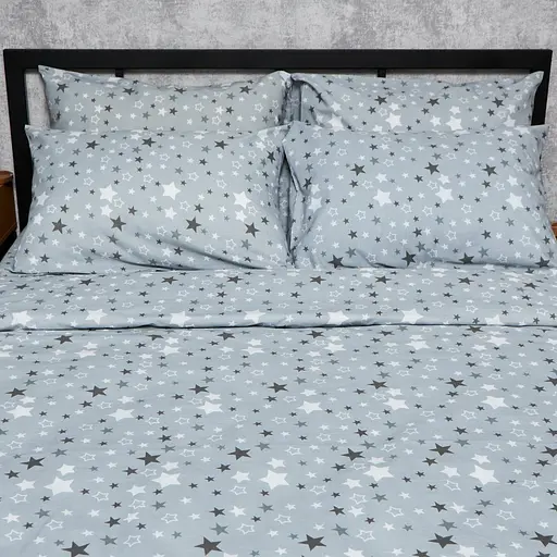 Комплект постільної білизни Moon&Star Дитячий 110x140 см наволочки 2x40x40 см Silver Stars Бязь Gold Люкс - фото 5