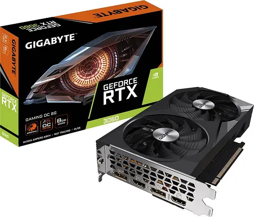 Видеокарта Gigabyte RTX 3060 8Gb GAMING OC (GV-N3060GAMING OC-8GD) (GDDR6, 128 bit, PCI-E v4.0) Б/у - фото 7