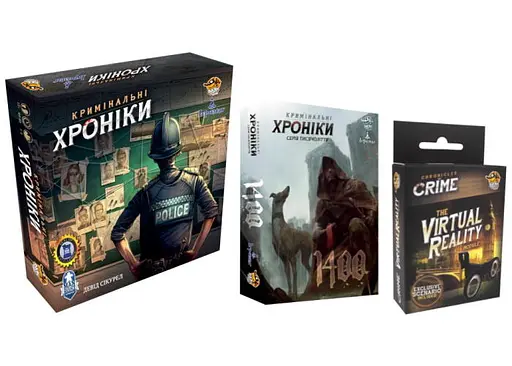 Настільна гра Ігромаг Кримінальні хроніки + Кримінальні хроніки. 1400 + VR-окуляри (укр.) (7373+2)
