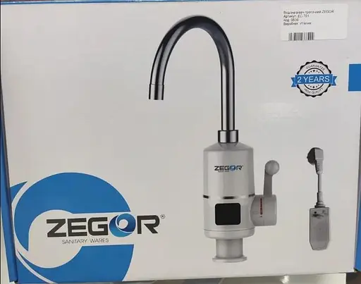 Проточний кран-водонагрівач на мийку Zegor EC-701 LED з ПЗВ 30412 - фото 6