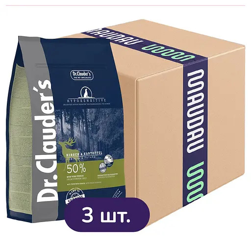Сухий гіпоалергенний корм для собак Dr.Clauder’s Hyposensitive Venison & Potato оленина та картопля 10.5 кг (3 шт. х 3.5 кг) - фото 1