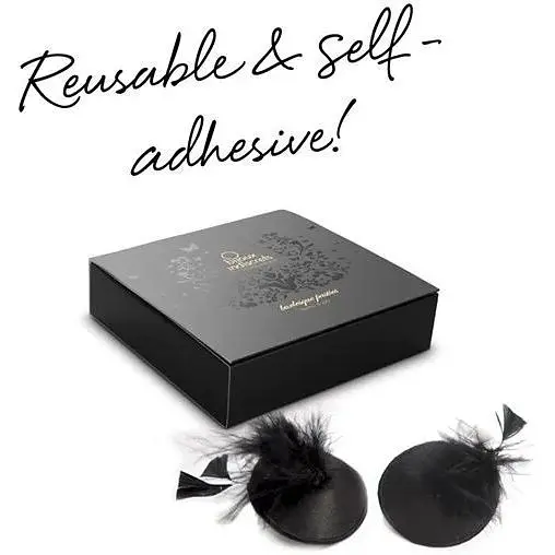 Пестис - стыкины Bijoux Indiscrets Burlesque pasties Feather, с перьями - фото 5