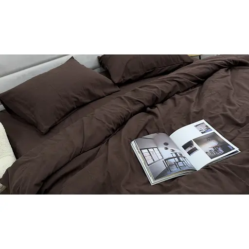 Наволочка Ecotton Зимова колекція Super Soft Dark Brown Фланель 50х70 см (25540) - фото 3