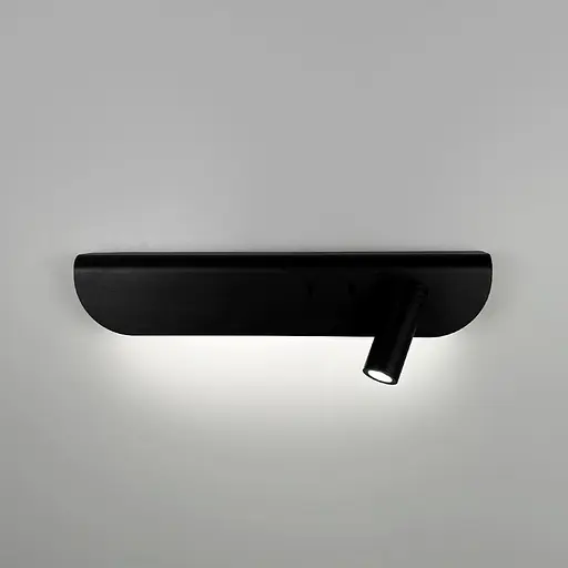 Бра праве в чорному корпусі із спотом та вимикачем 36х12 см Line F Арт. WJ029/2 R BK (правий) - фото 1