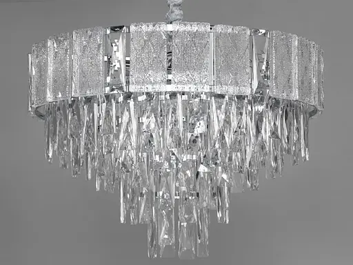 Заворожуюча новинка, срібна кришталева люстра на 9 ламп - фото 1