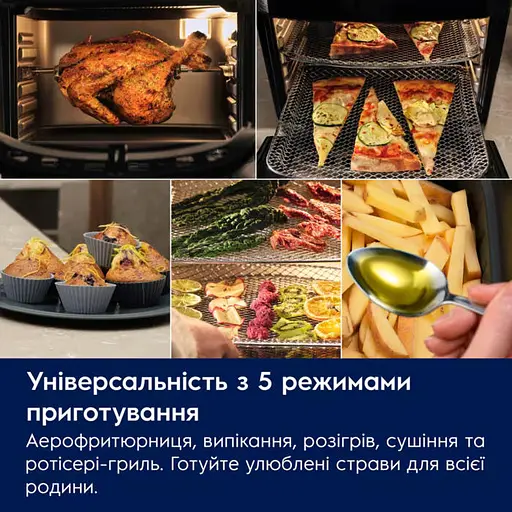 Мультипечь Electrolux 1800Вт 12л сенсорное управление 12 программ окошко пластик черный - фото 8