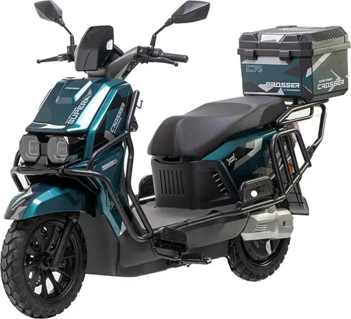 Электроскутер Двухместный Crosser CR17 (2500W, Графеновая батарея 72V/35Ah) Зеленый - фото 2