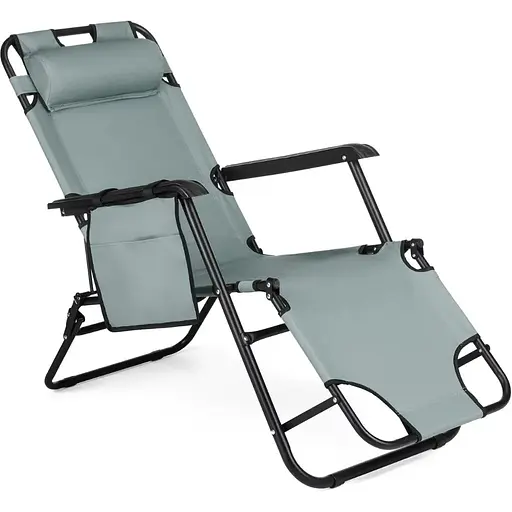 Шезлонг лежак Outtec розкладний графіт - фото 2
