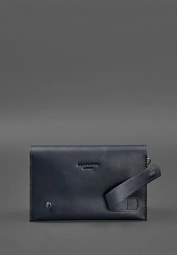 Шкіряний чоловічий клатч-барсетка 3.0 синій краст - фото 7