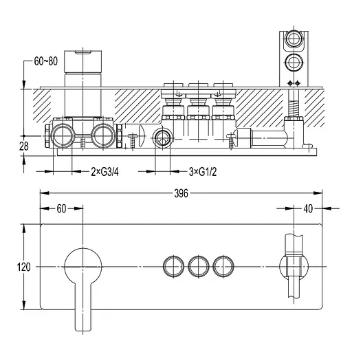 Душова система Imprese Smart Click ZMK101901204, Хром - фото 3