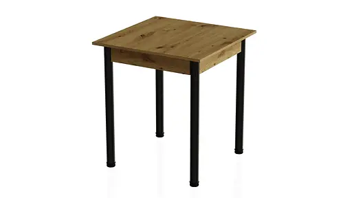 Стіл кухонний Ferrum-decor Агата 75x90x90 Чорний ДСП Дуб Артізан 16мм (FRD-105685)