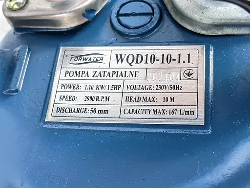 Насос дренажно-фекальний Forwater WQD10-10-1.1 H10m 1,1 кВт 30412 - фото 6
