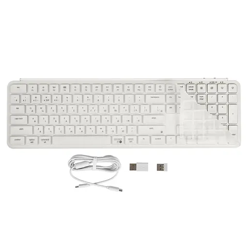 Keychron Клавиатура мембранная B6 Pro, USB/WL/BT, ivory white - фото 7