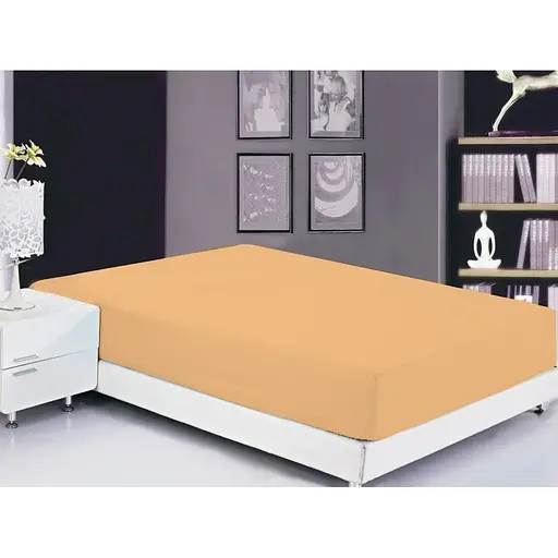 Простирадло на резинці TAG Tekstil Apricot Cream 160х200х20 см бежеве 000163565