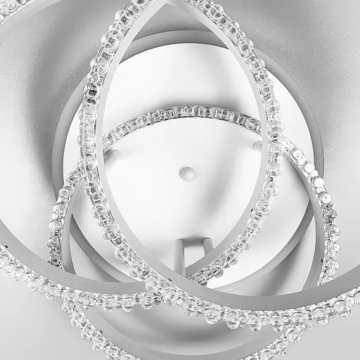 LED світильник білий на 3 кільця з хромованою смужкою d30 см Line.F A 55063/3С RGB WH+CR - фото 6