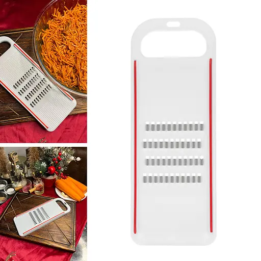 Тертка пластмасова для моркви по-корейськи та для нарізки соломкою овочів 26.5х10 см, Kitchette Білий 86818 - фото 6
