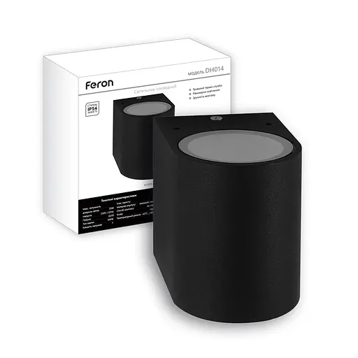 Архітектурний накладний світильник Feron DH014 GU10 під лампу чорний - фото 1