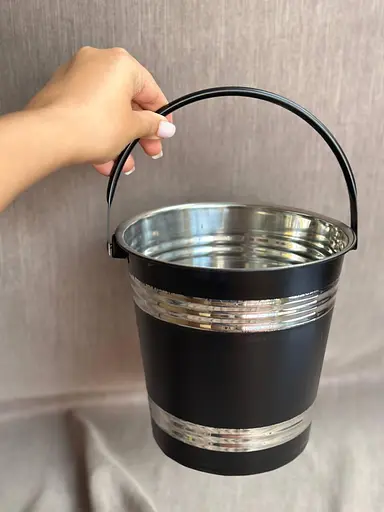 Ведро для льда и охлаждения напитков ведро для шампанского-вино-лед 3л верхний Ø17.5см EB-19321 Черный - фото 3