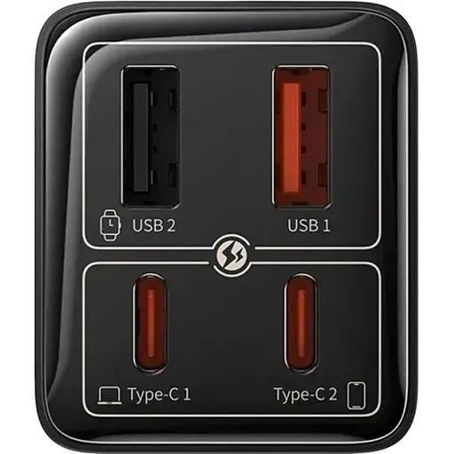 Сетевое зарядное устройство Baseus GaN6 Pro Black (P10162701113-00) [127638] - фото 2