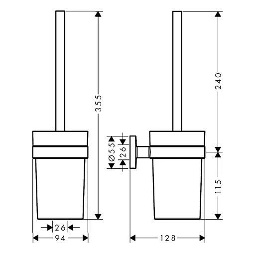 Ершик для унитаза Hansgrohe Logis 41722000, Хром - фото 2