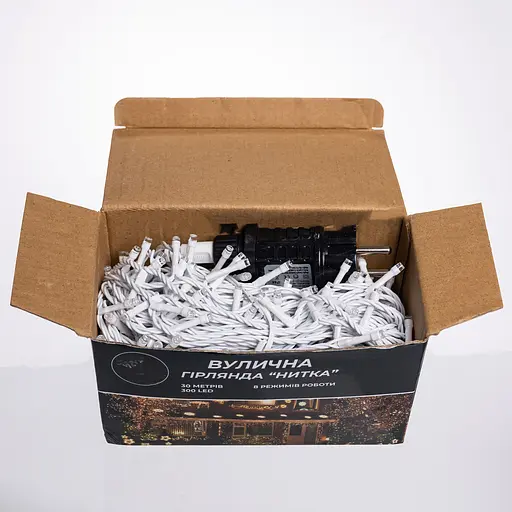 Гірлянда Нитка вулична GarlandoPro 30 м 300 LED білий дріт Синій CF300L30MWBL - фото 4