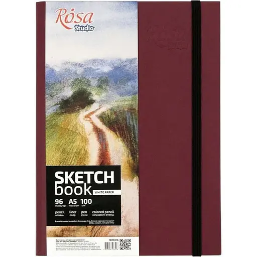 Блокнот A5 Rosa Studio (14.8х21см) 100г/м2, 96л бордо - фото 1