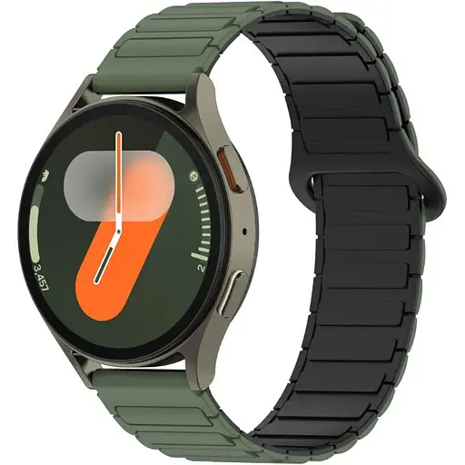 Ремінець DK CDK для Realme Watch 20mm Silicone Shaped Magnetic (018822) (green / black) - фото 3