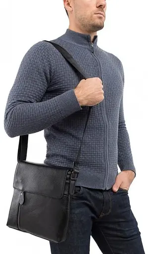 Чоловіча шкіряна сумка Vintage 24х25х5,5 см sum0012525 - фото 6