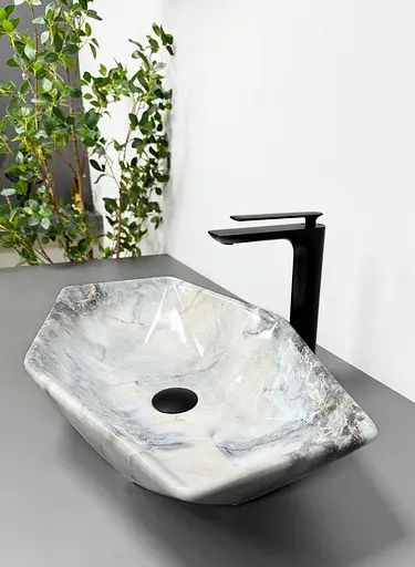 Умивальник VBI Venezia S granit gloss накладний VBI-012402, Мармур - фото 3