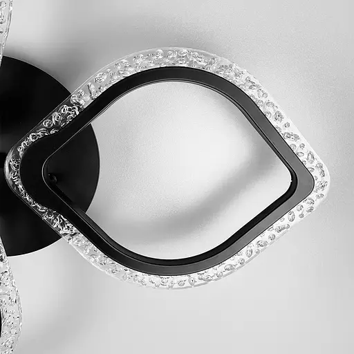 Потолочная LED люстра в черном корпусе на 3 листочка Line.F A 2522/3 - фото 7