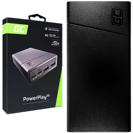 Зовнішній акумулятор (павербанк) Green Cell GC PowerPlay20 20000 mAh 18W Black (PBGC03) - фото 4