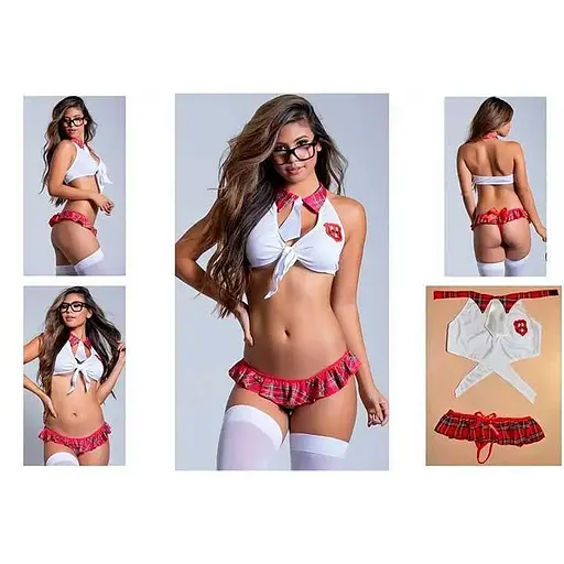 Образ спокусливої школярки XS білий K000923 - фото 3