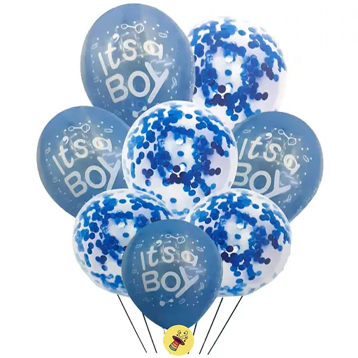Набір повітряних куль It’s Boy, Girl, 8 шт. (4 шт. 30 см + 4 шт. з блискітками 30 см) (В асортименті)