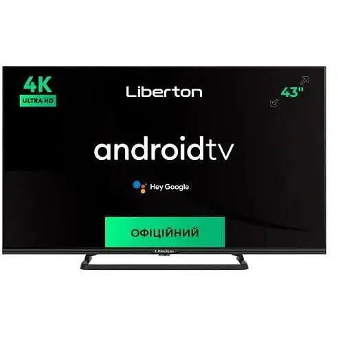 Телевізор 43" Liberton LTV-43U01AT UltraHD 3840x2160 60Hz, Smart TV, DVB-T2, HDMI, USB, VESA 200x200 - фото 1