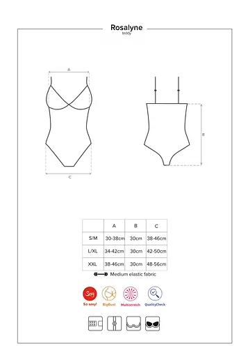 Боди Obsessive Rosalyne S/M красный - фото 6