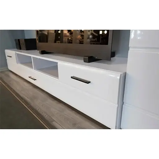 Модульная стенка для гостиной ВМК (БРВ) Арктика Нимфея альба + Белый глянец (GRB-1897) - фото 6