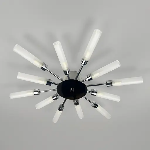 Потолочная люстра в форме солнечных лучей на 12 плафонов G9 Ø 69х8 см Line F | Ст. 1276/12 CH - фото 1