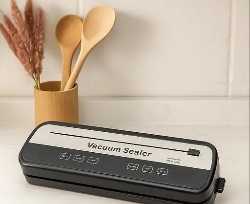 Електричний вакууматор FG-0018 для зберігання продуктів с подвійною функцією вакуумування та запаювання Чорний - фото 3