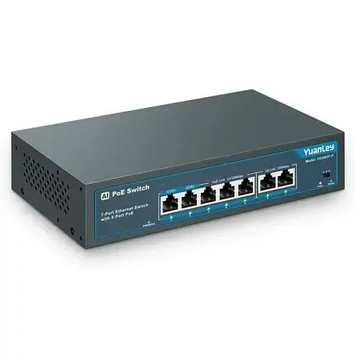 7-портовий AI-комутатор PoE 5-портовий PoE+ 100 Мбіт/с 2 Uplink 78 Вт 802.3af-at Qos Int[304]